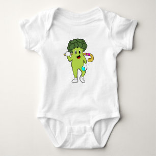 Broccoli vid Hockey med Hockey fladdermus T Shirt