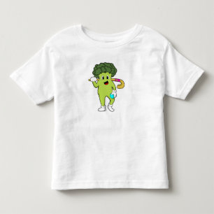 Broccoli vid Hockey med Hockey fladdermus T Shirt