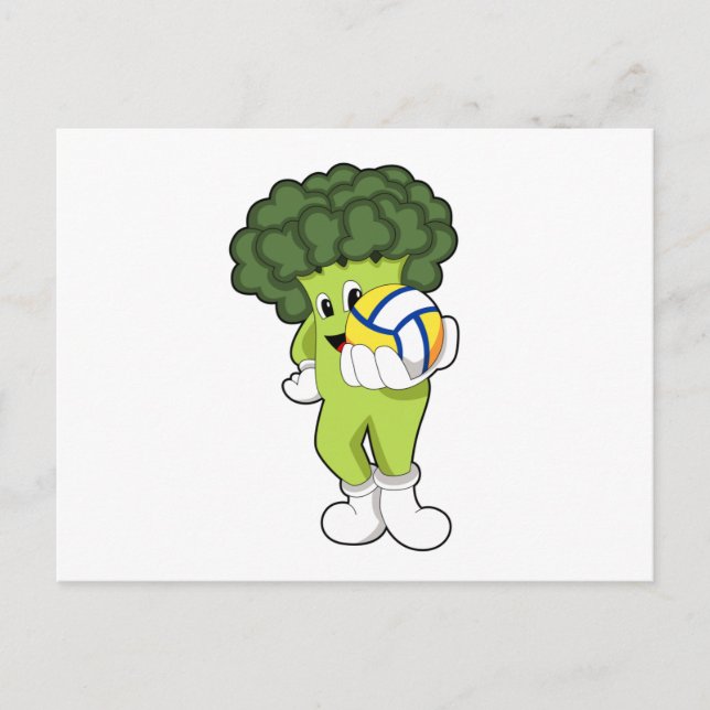 Broccoli vid Volleyball Sports Vykort (Framsida)