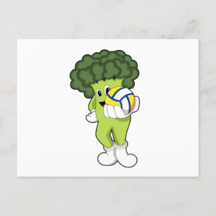 Broccoli vid volleybollsport vykort