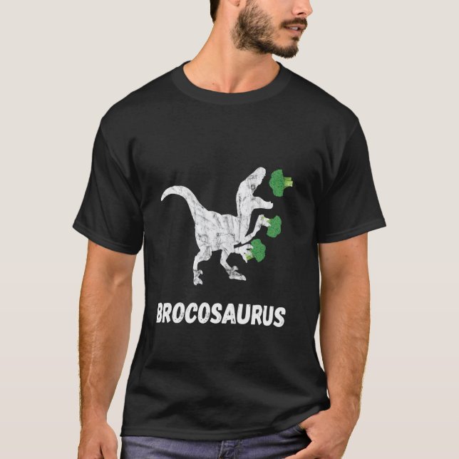 Broccoli Vintage Vegetarisk Grön Grönsak Brocco T Shirt (Framsida)