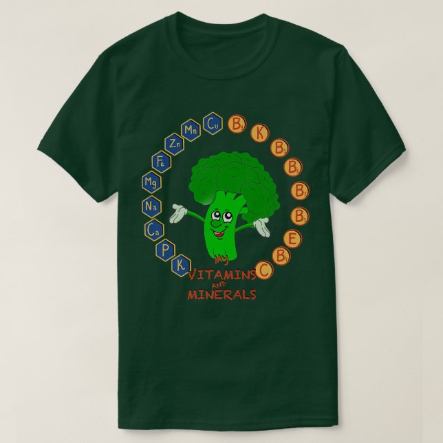 Broccoli Vitaminer och mineraler, Cute Varians T Shirt (Design framsida)
