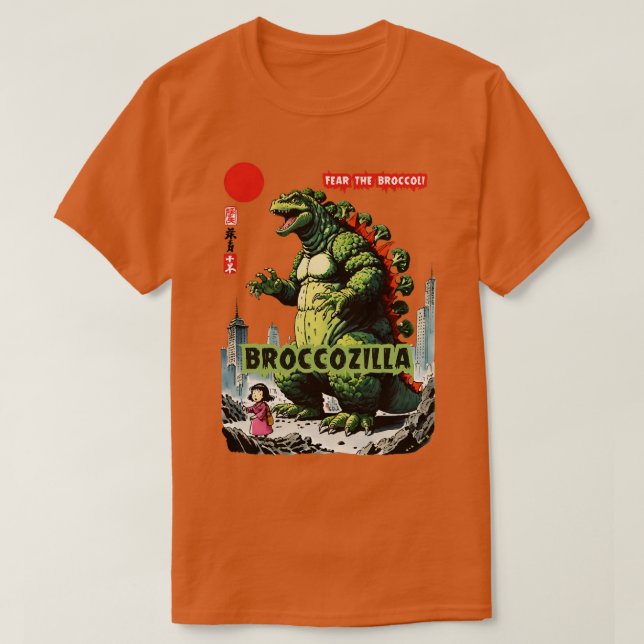 Broccozila Veggie Kaiju Vegan Broccoli Design T Shirt (Design framsida)