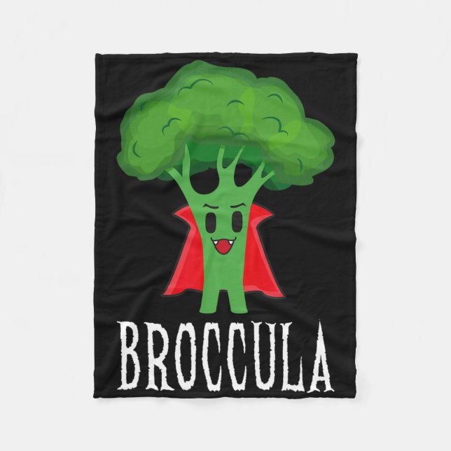 Broccula Funny Broccoli Halloween Lazy Costume Fleecefilt (Framsidan)
