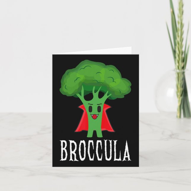 Broccula Funny Broccoli Halloween Lazy Costume Kort (Framsida)