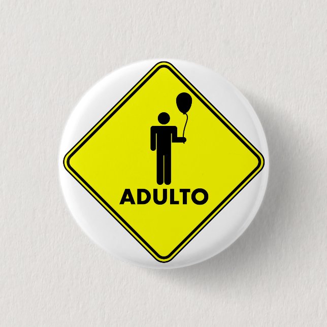 Broche "ADULTO", 3,2 Cm Knapp (Framsida)