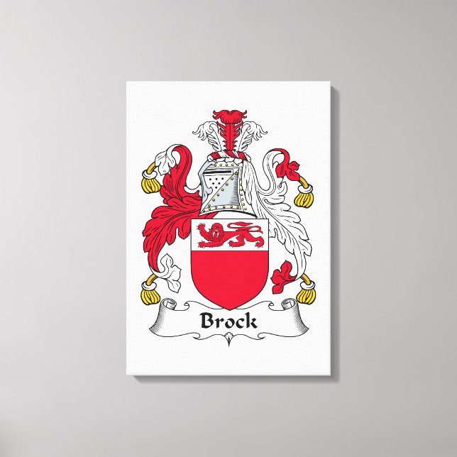 Brock Family Crest Canvastryck (Framsida)