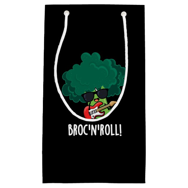 Brock n Roll Funny Veggie Broccoli Pun Mörk BG (Framsidan)
