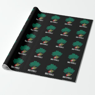 Brock n Roll Funny Veggie Broccoli Pun Mörk BG Presentpapper