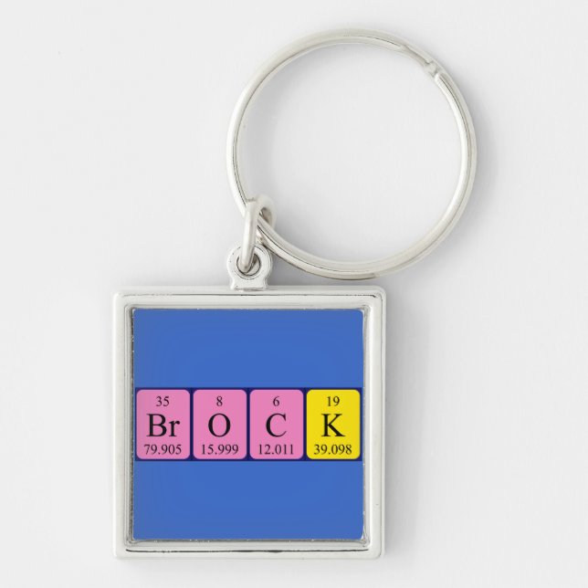 Brock periodisk bord namn nyckelring (Framsidan)