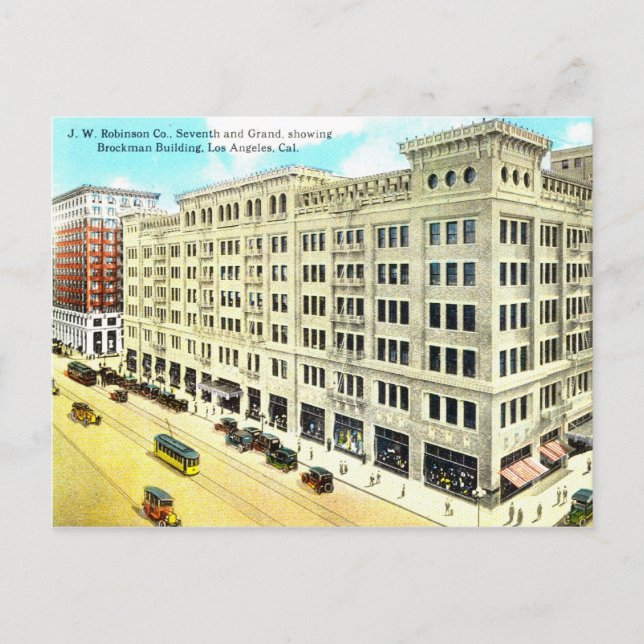 Brockman Byggnad, Los Angeles 1916 Vintage Vykort (Framsida)