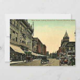 Brockton, Massachusetts, vintage 1910. Kort