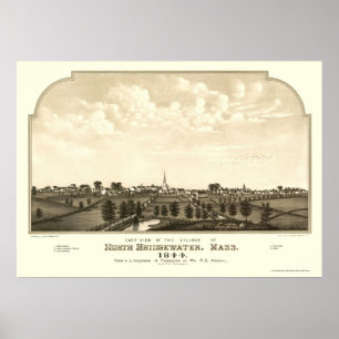Brockton panorama- karta för MORSOR - 1844 Poster