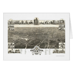 Brockton panorama- karta för MORSOR - 1882 Hälsningskort