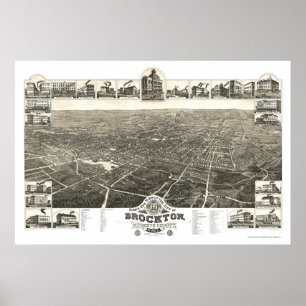 Brockton panorama- karta för MORSOR - 1882 Poster