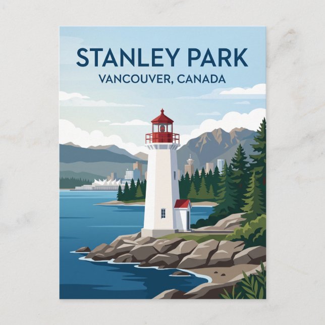 Brockton Point Lighthouse Vancouver Kanada Vykort (Framsida)