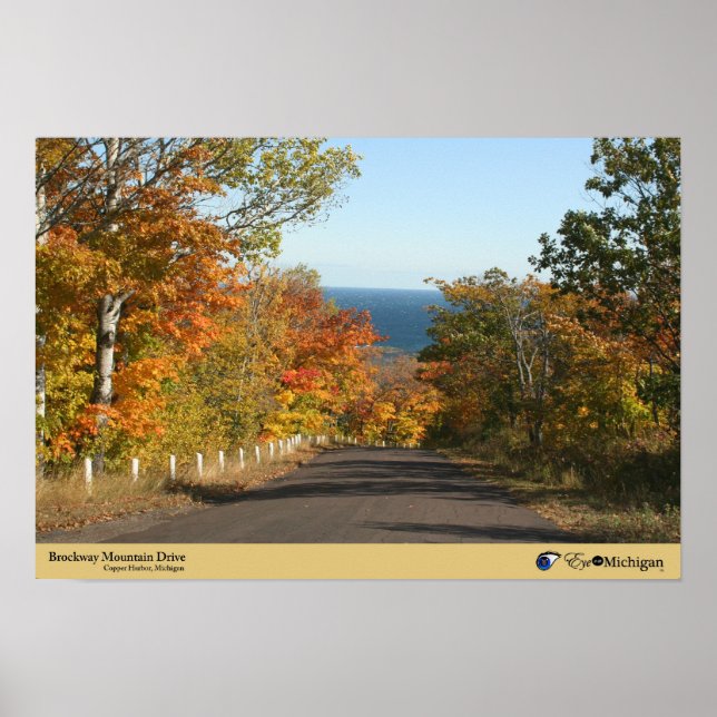 Brockway Mountain Drive - Copper Harbour, Michigan Poster (Framsidan)