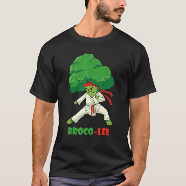 Broco Lee Vegetarian Broccoli Karate T Shirt (Framsida)