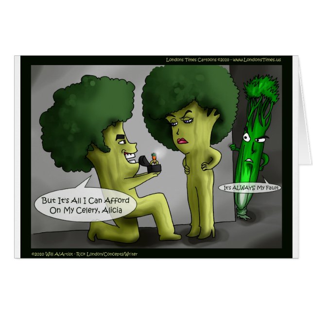 Brocolli Bride Funny Cards Tees Mugg & Gifts Hälsningskort (Framsidan Horizontal)