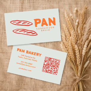 Bröd Bageri Sourdough ANPASSAD QR Handritad Visitkort