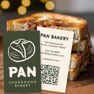 Bröd Bageri Sourdough ANPASSAD QR Handritad Visitkort