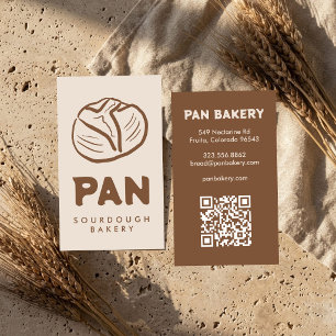 Bröd Bageri Sourdough ANPASSAD QR Handritad Visitkort