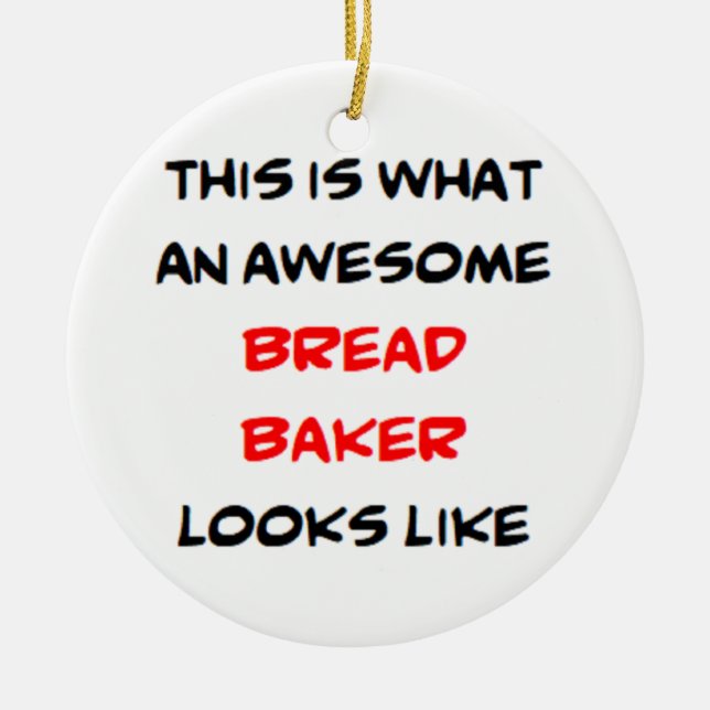 Bröd bakare, fantastisk julgransprydnad keramik (Framsidan)