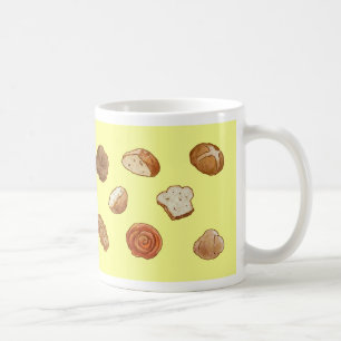 Bröd- & bakelsemönstermugg - gult kaffemugg