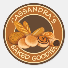 Bröd Bakers Logotyp klistrar in ditt namn. Runt Klistermärke
