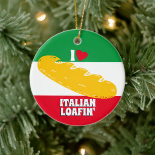 Bröd bakverk, luffande italiensk Fransk jul Julgransprydnad Keramik