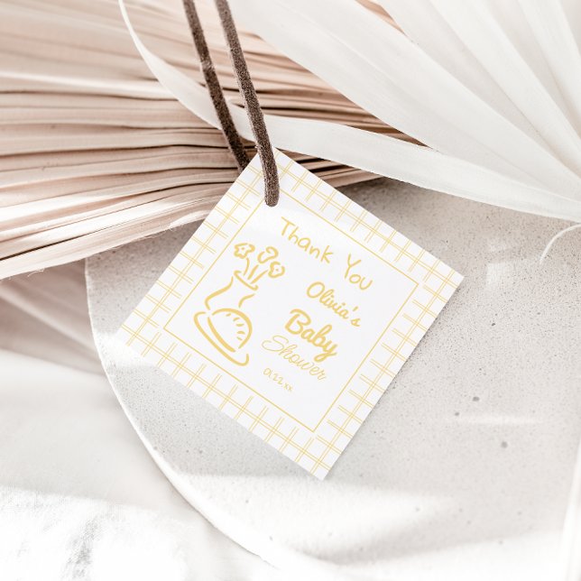 Bröd Blommigt Vas Hand plockade Neutralt babyskor  Gåvor Etiketter (Skapare uppladdad)