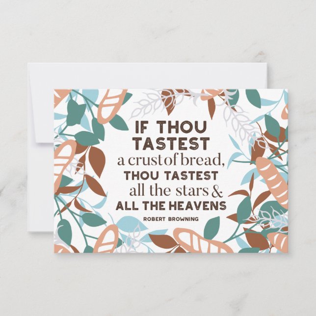 Bröd citat från Robert Browning Inbjudningar (Framsida)