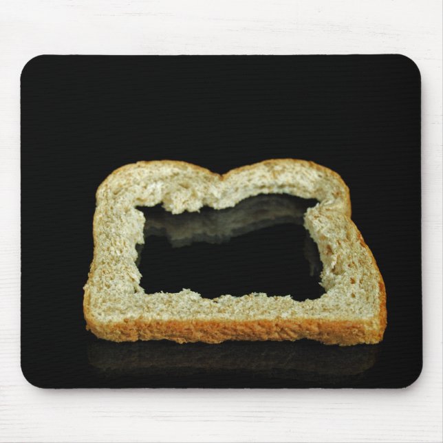 Bröd crust på svart musmatta (Framsidan)