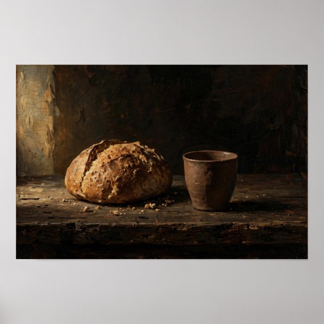Bröd des Livet - Chiaroscuro Stilleben Poster (Framsidan)