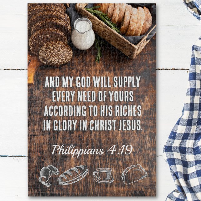 Bröd | Filippinerna 4:19 Bibelverse 8 x 10 eller m Pussel (Skapare uppladdad)