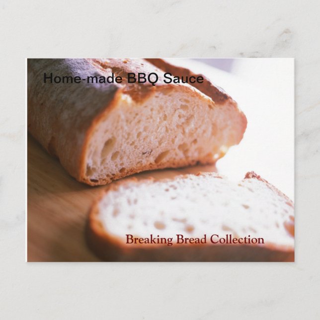 Bröd, hemgjord, BQ Sauce Recipe Vykort (Framsida)