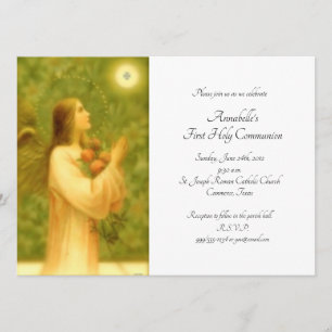 Bröd i Änglar Första Heligan Communion Inbjudningar