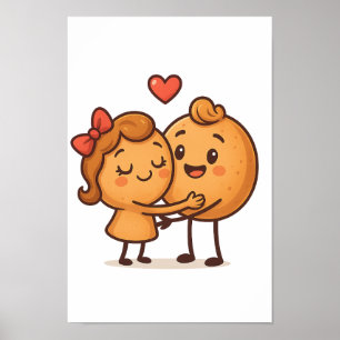 Bröd i Kärlek - Utmatning av Tecknad och unika ege Poster