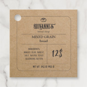 Bröd Label Brown Kraft Papper Bakery Gåvor Etiketter