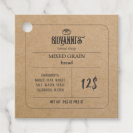 Bröd Label Brown Kraft Papper Bakery Gåvor Etiketter