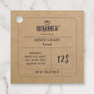 Bröd Label Brown Kraft Papper Bakery Gåvor Etiketter