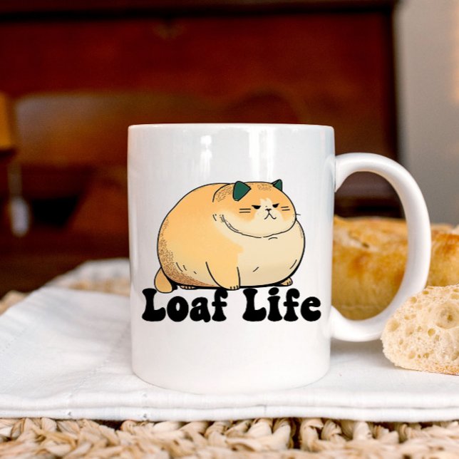 Bröd Liv Rolig Fet Katt Mugg (Skapare uppladdad)