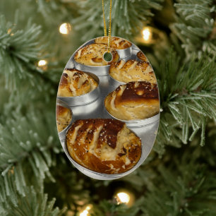 Bröd Loaves Julgransprydnad Keramik