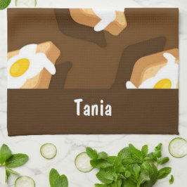 Bröd med ägg mönster kökshandduk