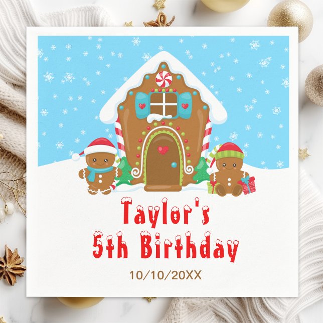 Bröd och rödbrödda, dekorerade Födelsedagsfest Pappersservett (Skapare uppladdad)