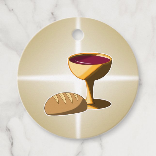 Bröd och Vin: den sista Påsk-kommunen Gåvor Etiketter (Framsida)