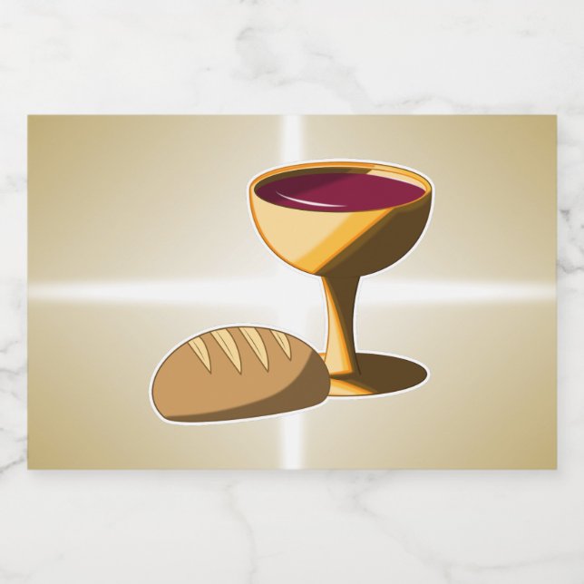 Bröd och Vin: den sista Påsk-kommunen Spritflaskor Etikett (Enkel etikett)