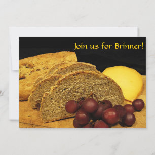 Bröd-, ost- och druvblåsinbjudan inbjudningar