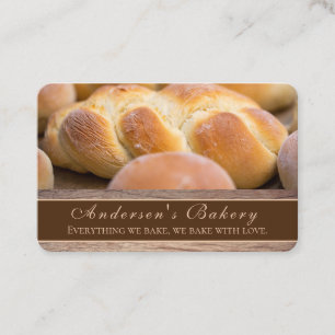 Bröd på Chef Bakery på trädesign Visitkort