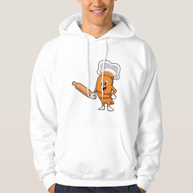 Bröd som Cook med rullande stift Hoodie (Framsida)